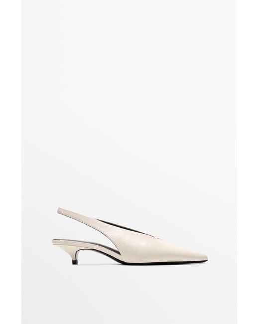 MASSIMO DUTTI White Slingback Heel