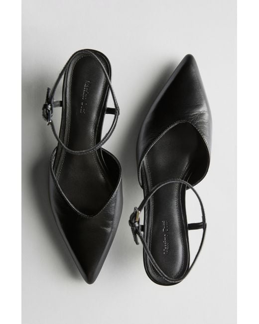 MASSIMO DUTTI Black Slingback High-Heel Shoe