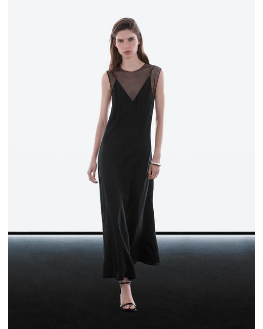 knee length dresses for ladies Massimo Dutti Maxi Dress Choc, Massimo Dutti main image 0