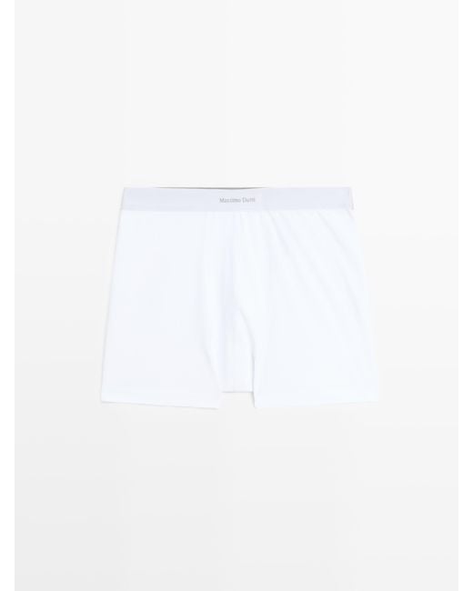 MASSIMO DUTTI White Boxers With Logo Waistband for men