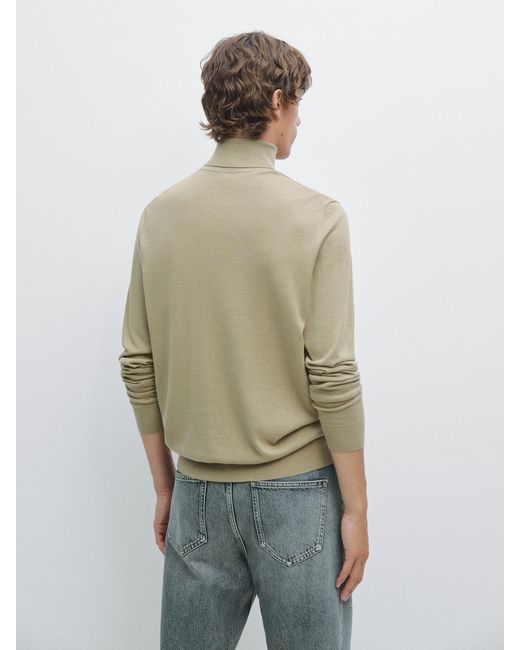 MASSIMO DUTTI Strickpullover Mit Rollkragen Aus Wollmischgewebe in Green für Herren