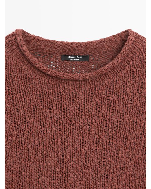 MASSIMO DUTTI Multicolor Cotton Knit Peplum Top