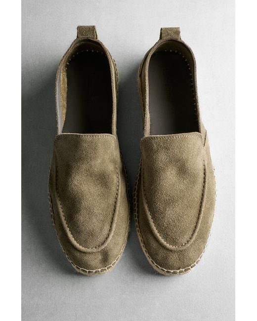 MASSIMO DUTTI Natural Leather Espadrilles With Moc Toe for men