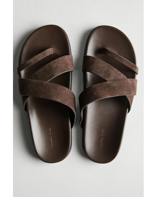 MASSIMO DUTTI Black Leather Strap Sandals