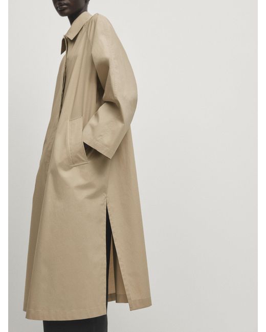 MASSIMO DUTTI Natural Trench Coat With Vents