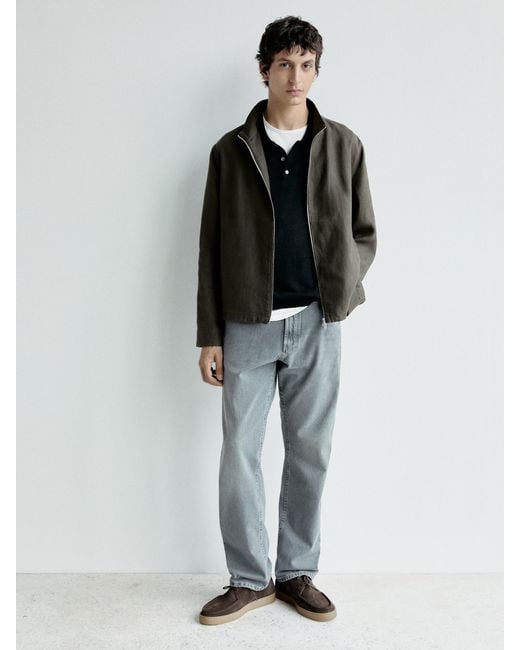MASSIMO DUTTI Schuhe Aus Rauleder Mit Wulstnaht in Black für Herren