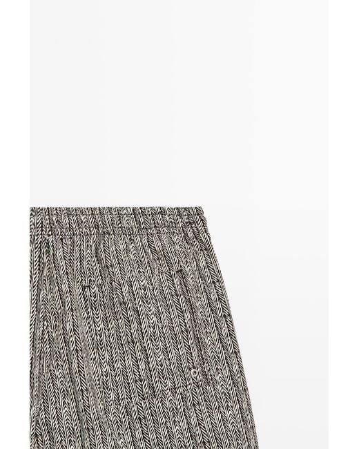 MASSIMO DUTTI Gray Herringbone Print Swim Trunks for men