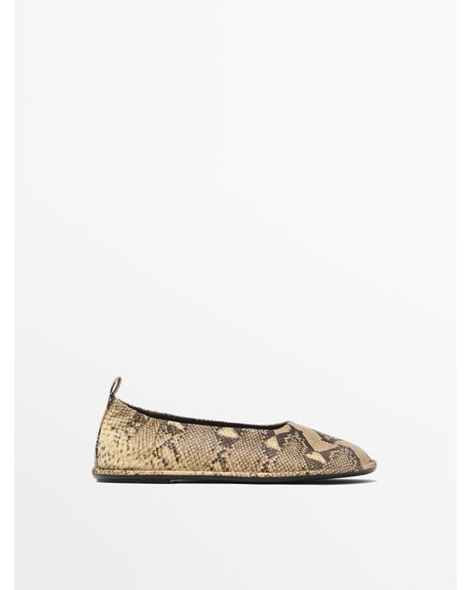 MASSIMO DUTTI White Ballet Flats