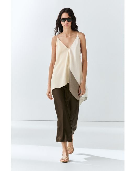MASSIMO DUTTI Natural Flowing Satin Skirt