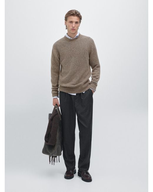 Pull À Col Rond En Maille De Laine Mélangée MASSIMO DUTTI pour homme en coloris Multicolor