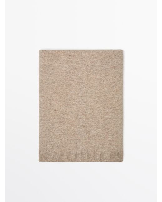 MASSIMO DUTTI Natural Fine Wool Blend Scarf