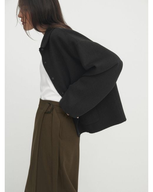 MASSIMO DUTTI Midi Pareo Skirt With Buckle in Green Lyst