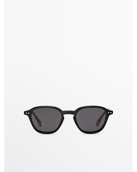 MASSIMO DUTTI White Round Sunglasses for men