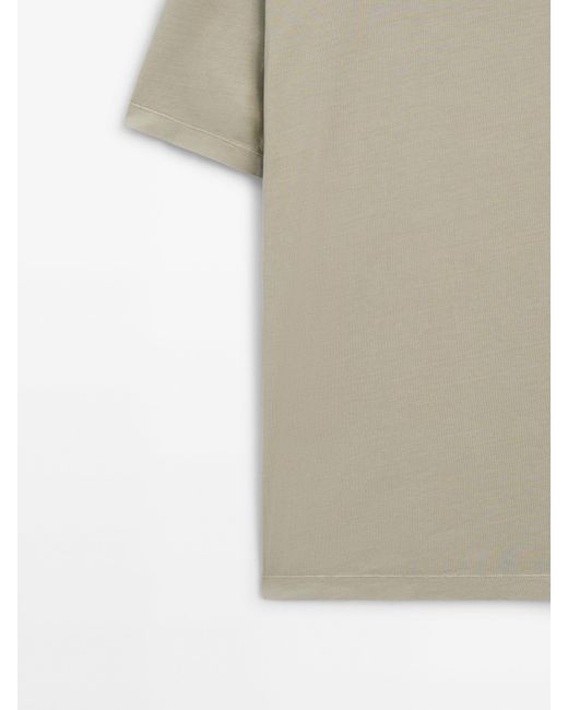 MASSIMO DUTTI Natural Faded Short Sleeve T-Shirt for men