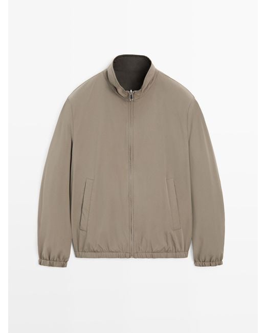MASSIMO DUTTI Brown Reversible Cropped Jacket for men