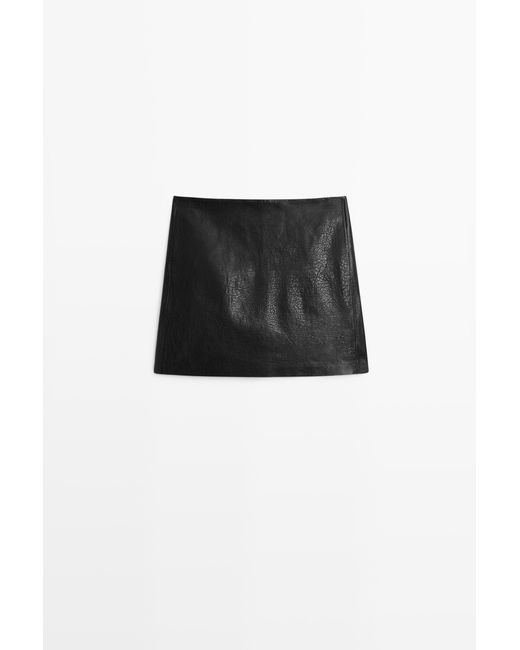 MASSIMO DUTTI Minirok Van Nappaleer in het Black
