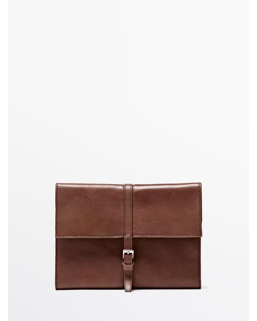 MASSIMO DUTTI Brown Tech Accessory Case