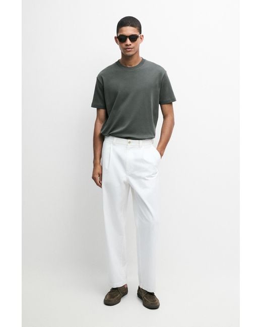 MASSIMO DUTTI Gray 100% Cotton Short Sleeve T-Shirt for men