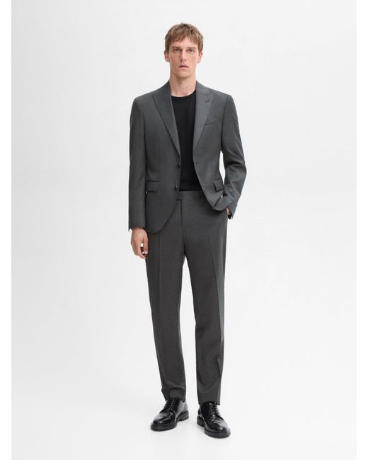 MASSIMO DUTTI Plain 100 Wool Suit Blazer in Grey for Men Lyst UK