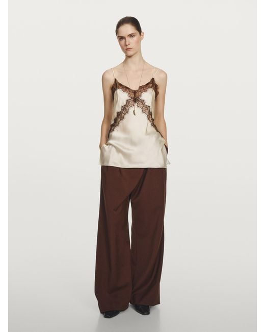 MASSIMO DUTTI Natural Langes Top