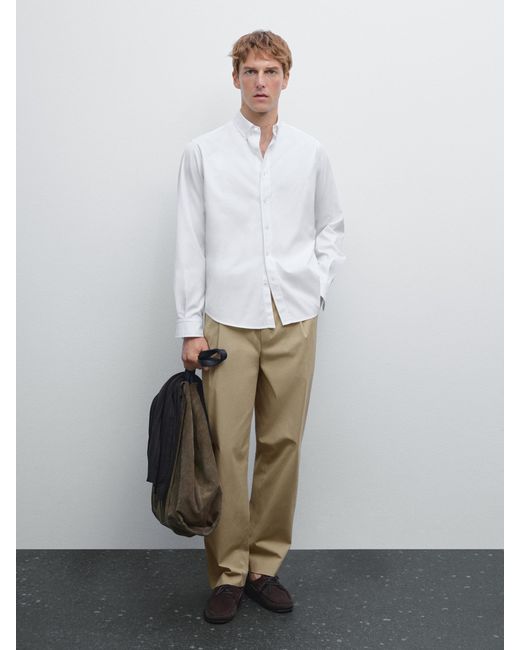 Camicia Oxford Regular Fit di MASSIMO DUTTI in White da Uomo