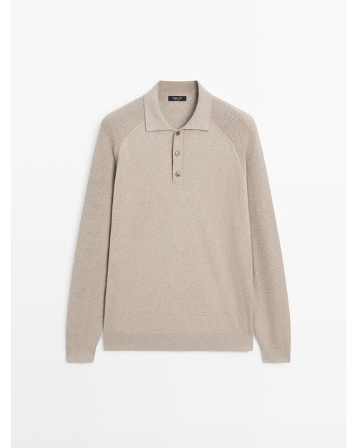 MASSIMO DUTTI Tricot Polotrui Van Katoenmix in het White voor heren