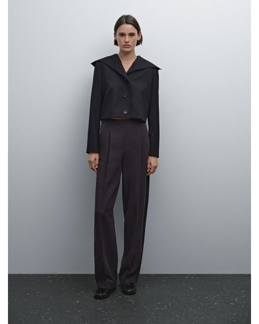Veste à boutons 100 % laine · Bleu Marine · Habillé | Massimo Dutti