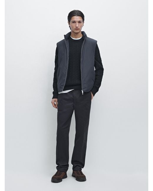 MASSIMO DUTTI Blue Cotton Blend Jogger Fit Trousers for men