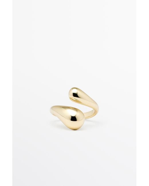 MASSIMO DUTTI Metallic Doppelter Tropfenring