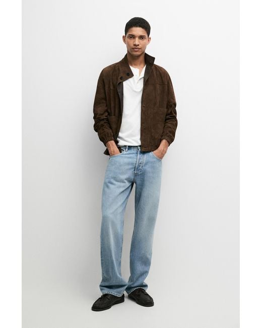MASSIMO DUTTI Brown Suede Jacket for men
