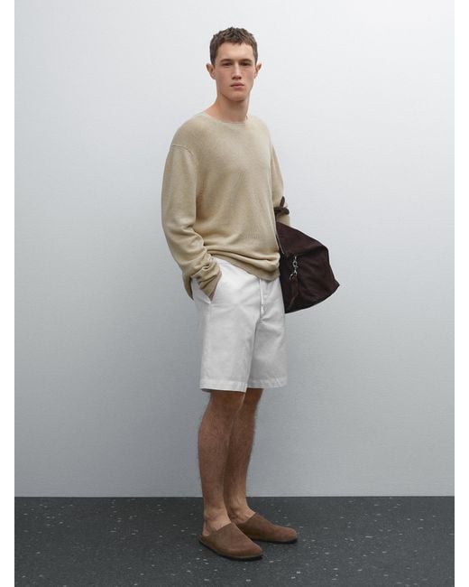 Bermuda Semi Jogger di MASSIMO DUTTI in White da Uomo