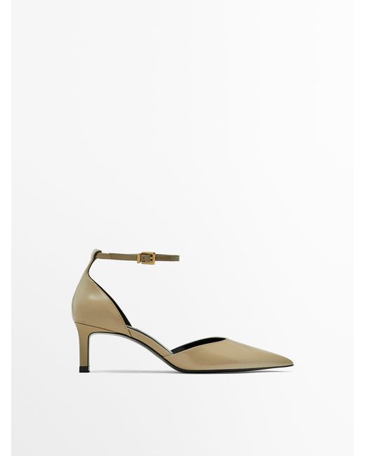 MASSIMO DUTTI White High-Heel Shoes With Ankle Straps