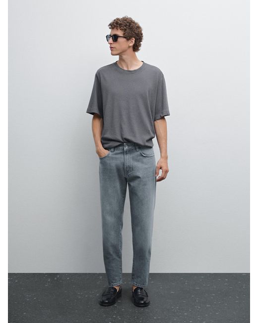 MASSIMO DUTTI Gray Tapered Fit Jeans for men
