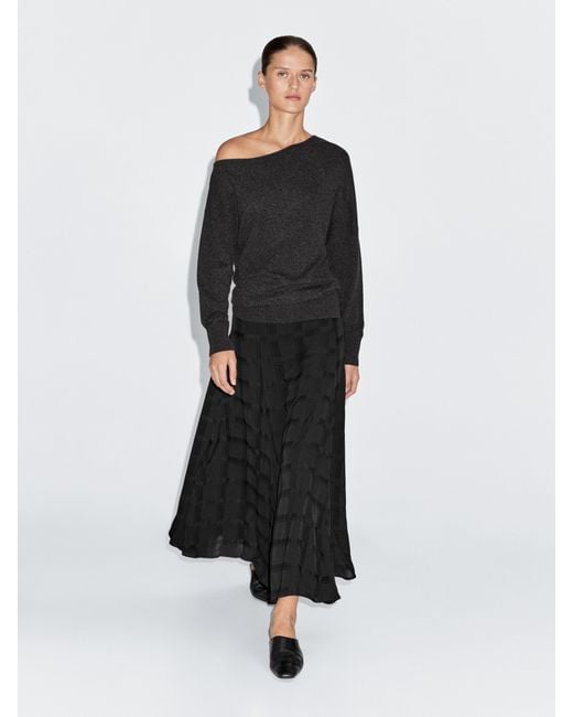 Falda Larga Vuelo MASSIMO DUTTI de color Black