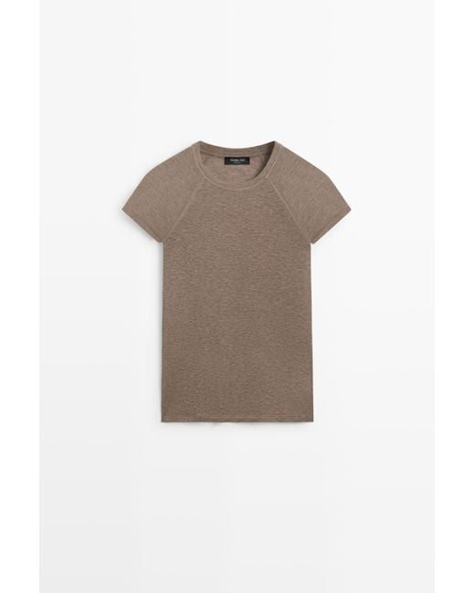 MASSIMO DUTTI Multicolor Short Sleeve Raglan T-Shirt