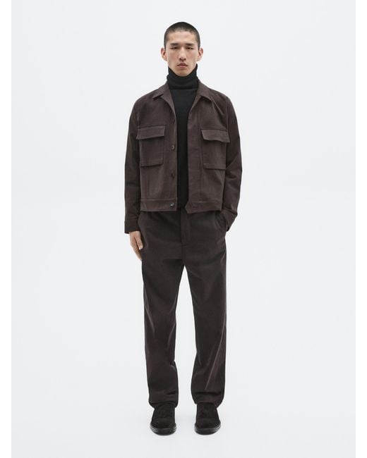 MASSIMO DUTTI Brown Jacket With Pockets for men