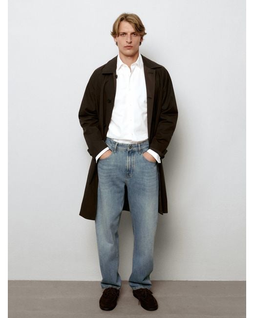 MASSIMO DUTTI Blue Barrel Fit Jeans for men