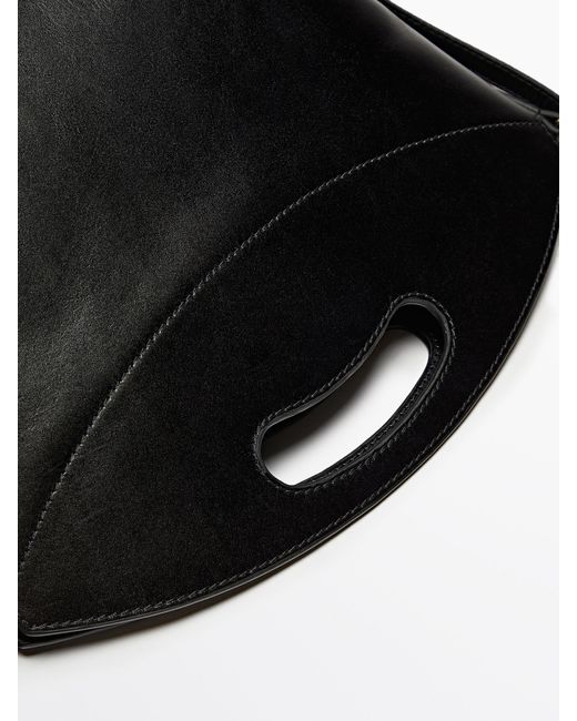 MASSIMO DUTTI Black Nappa Leather Crossbody Bag