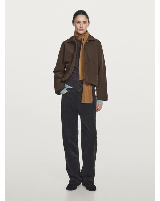 MASSIMO DUTTI White Short Water-Repellent Puffer Jacket