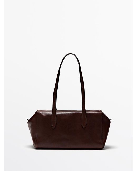 Borsa Satchel di MASSIMO DUTTI in Brown