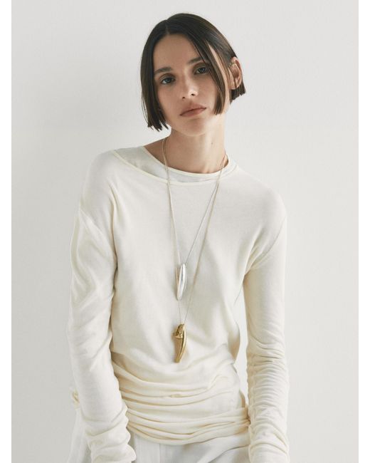 MASSIMO DUTTI White Hazelnut Pendant
