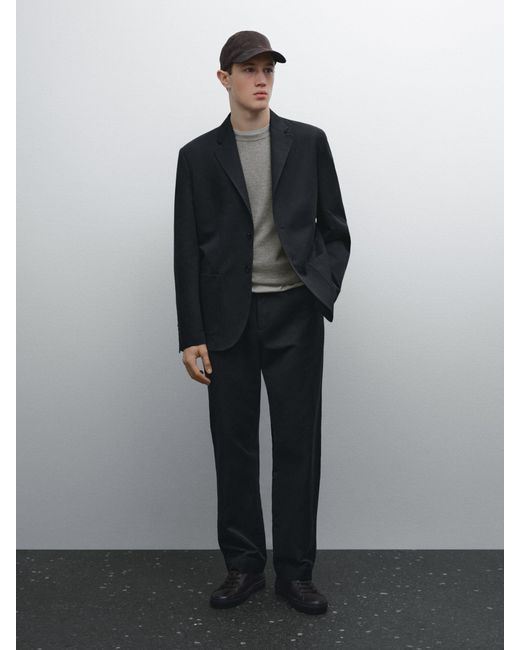 Pantalón Jogger Fit Con Algodón MASSIMO DUTTI de hombre de color Black