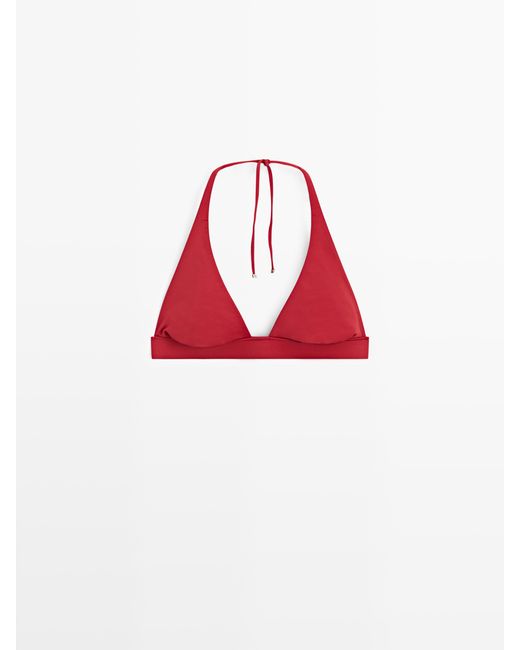 MASSIMO DUTTI Triangel Bikinitop in het Red