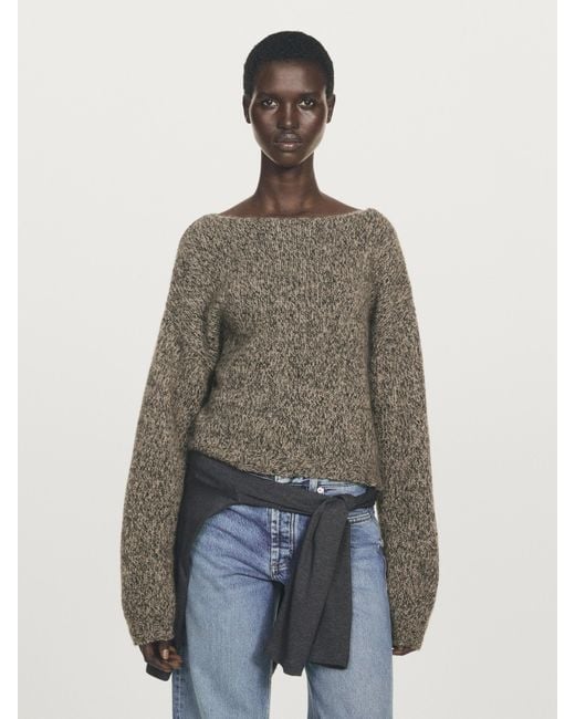Pull En Maille À Col Bateau 100 Cachemire MASSIMO DUTTI en coloris Natural