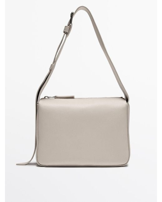 MASSIMO DUTTI White Nappa Leather Mini Bag