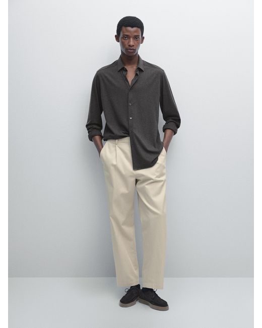 MASSIMO DUTTI Slim-Fit-Hemd Aus Stretchgewebe in Gray für Herren