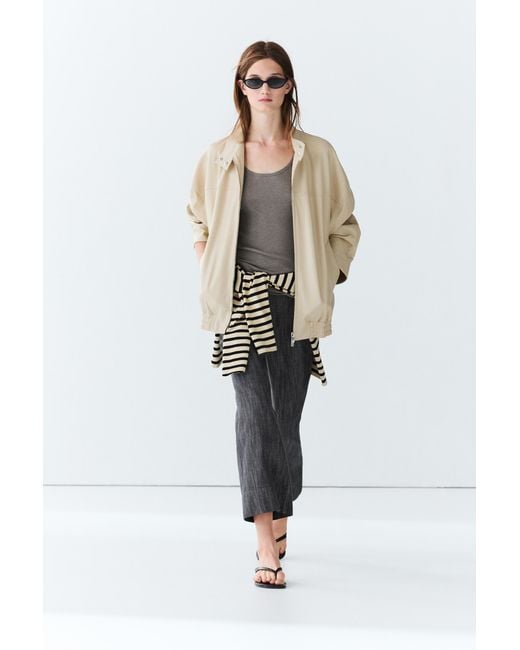 MASSIMO DUTTI Gray Cropped Flare Pants