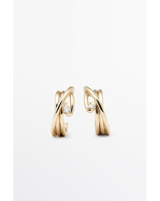 MASSIMO DUTTI Multicolor Shimmery Hoop Earrings