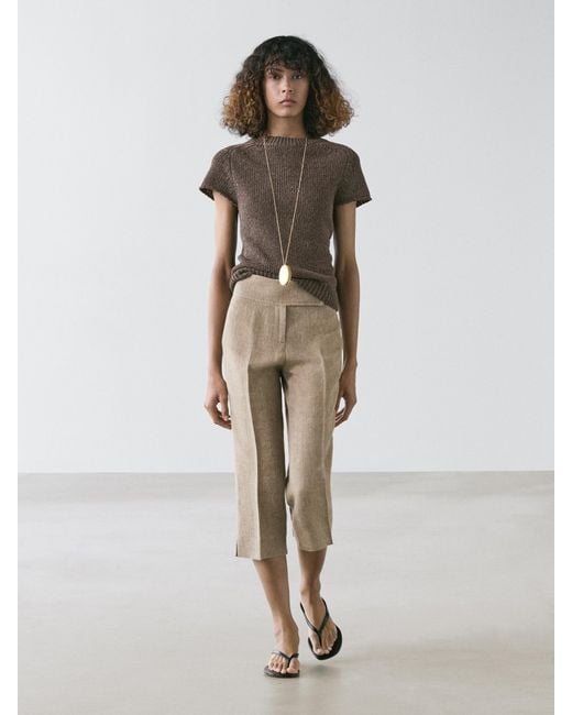Maglia A Maniche Corte di MASSIMO DUTTI in Brown