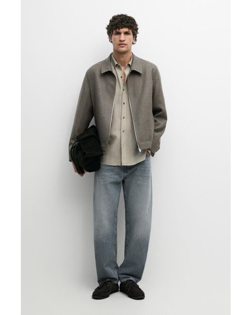 MASSIMO DUTTI Multicolor 100% Wool Structured Jacket for men